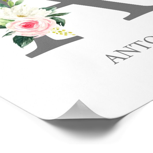 Monogram met letter A, Initiële prints (Hoek)