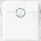 Monogram met letter J en aangepaste naam Minimalis Ronde Sticker (Tas)