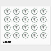Monogram met letter X Minimalistische botanische b Ronde Sticker (Vel)
