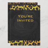 Monogram met luipaard bruin en geel kaart (Voorkant / Achterkant)