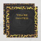 Monogram met luipaard bruin en geel kaart (Voorkant / Achterkant)