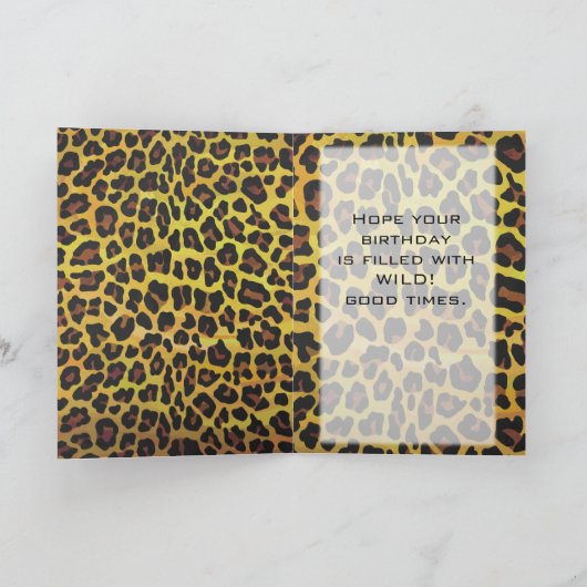 Monogram met luipaard bruin en geel kaart (Binnen)