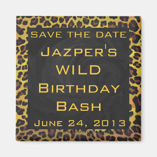 Monogram met luipaard bruin en geel magneet