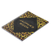 Monogram met luipaard bruin en geel notitieboek (Linkerzijde)