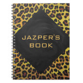 Monogram met luipaard bruin en geel notitieboek (Voorkant)