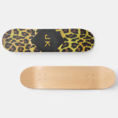 Monogram met luipaard bruin en geel skateboard (Horizontaal)