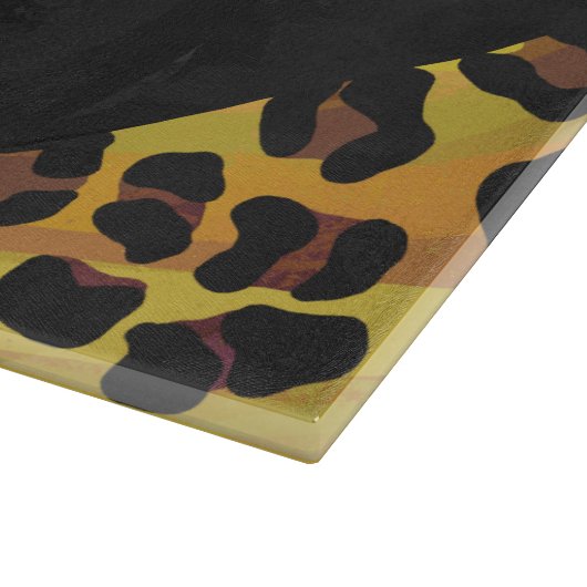 Monogram met luipaard bruin en geel snijplank (Hoek)