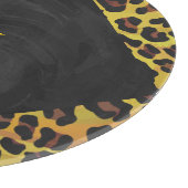 Monogram met luipaard bruin en geel snijplank (Hoek)