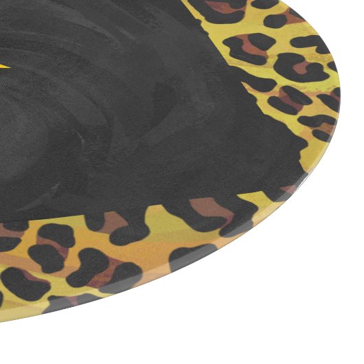 Monogram met luipaard bruin en geel snijplank (Hoek)