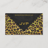 Monogram met luipaard bruin en geel visitekaartje (Achterkant)