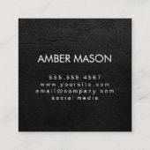 Monogram met Luxe elementen Faux leder Vierkante Visitekaartje (Achterkant)