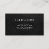 Monogram met Luxe elementen Faux leder Visitekaartje (Achterkant)