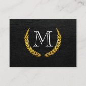 Monogram met Luxe elementen Faux leder Visitekaartje (Voorkant)