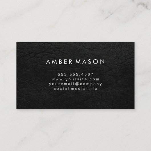 Monogram met luxe elementen namaakleer visitekaartje (Achterkant)