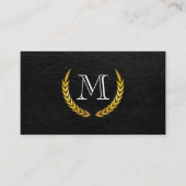 Monogram met luxe elementen namaakleer visitekaartje (Voorkant)