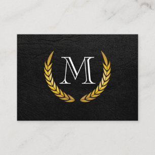Monogram met luxe elementen namaakleer visitekaartje