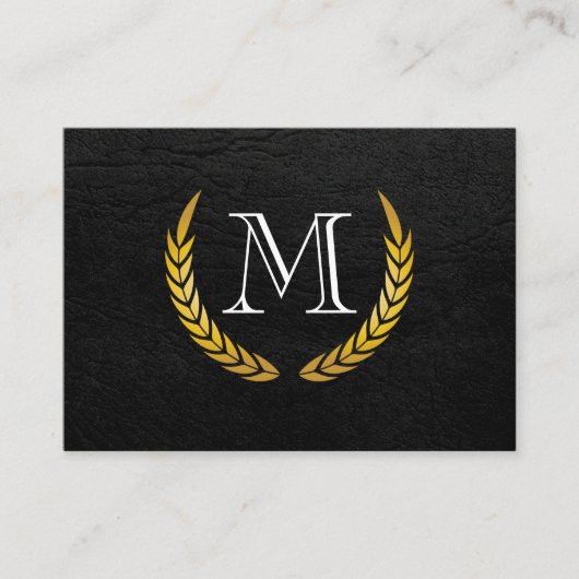 Monogram met luxe elementen namaakleer visitekaartje (Voorkant)