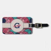 Monogram met mantels van Knitting Yarn - Reizen Bagagelabel (Voorkant horizontaal)