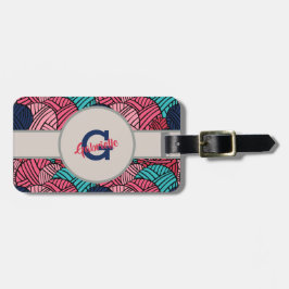 Monogram met mantels van Knitting Yarn - Reizen Bagagelabel