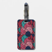 Monogram met mantels van Knitting Yarn - Reizen Bagagelabel (Achterkant verticaal)