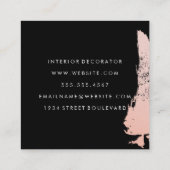 Monogram met Modern Girlie Pink geborsteld Vierkante Visitekaartje (Achterkant)