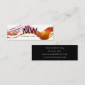 Monogram met modern waterverf geborsteld mini visitekaartje (Voorkant / Achterkant)