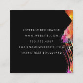 Monogram met modern waterverfborstel vierkante visitekaartje (Achterkant)