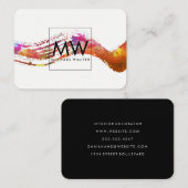 Monogram met modern waterverfpenseelstreek visitekaartje (Voorkant / Achterkant)