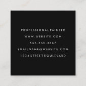 Monogram met Moderne Waterverf geborsteld Vierkante Visitekaartje (Achterkant)