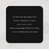 Monogram met Moderne Waterverf geborsteld Vierkante Visitekaartje (Achterkant)