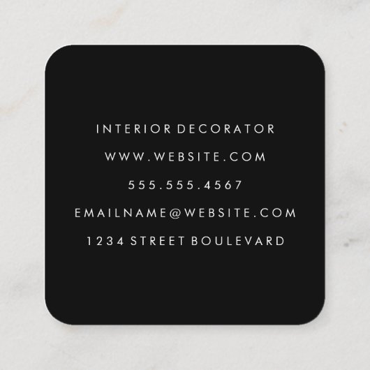 Monogram met Moderne Waterverf geborsteld Vierkante Visitekaartje (Achterkant)