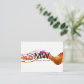 Monogram met Moderne Waterverf geborsteld Visitekaartje (Staand voorkant)