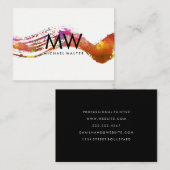 Monogram met Moderne Waterverf geborsteld Visitekaartje (Voorkant / Achterkant)