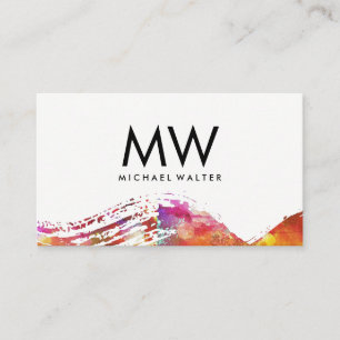 Monogram met Moderne Waterverf geborsteld Visitekaartje