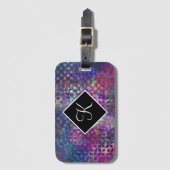 Monogram met Multicolored Abstract Digitaal Art. Bagagelabel (Voorkant (verticaal))