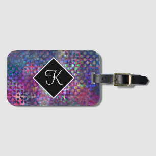 Monogram met Multicolored Abstract Digitaal Art. Bagagelabel