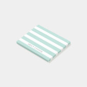 Monogram met munt en witte klassieke strepen post-it® notes (Schuin)