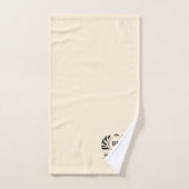 Monogram met naam crème zwart Elegant Bad Handdoek (Handdoek)