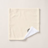 Monogram met naam crème zwart Elegant Bad Handdoek (Wasdoekje)