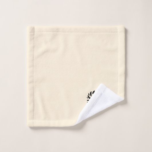 Monogram met naam crème zwart Elegant Bad Handdoek (Wasdoekje)