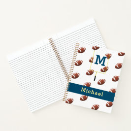Monogram met Naam Football Thema Notitieboek