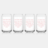 Monogram met naam katholieke zegen drinkset blikvorm glas (Achterkant)