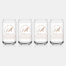 Monogram met naam Katholieke zegen drinkset Blikvorm Glas