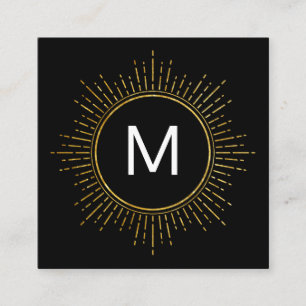 Monogram met namaak gouden verlichte elementen vierkante visitekaartje