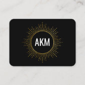 Monogram met namaak gouden verlichte elementen visitekaartje (Voorkant)