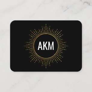 Monogram met namaak gouden verlichte elementen visitekaartje