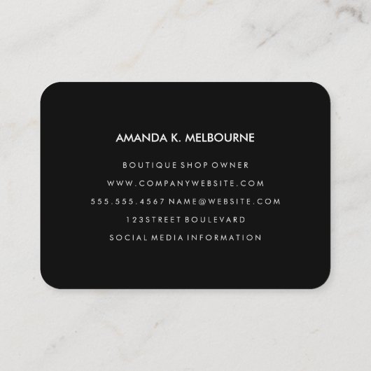 Monogram met namaak gouden verlichte elementen visitekaartje (Achterkant)