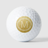 Monogram met optionele rand- en goudkleur golfballen (Voorkant)