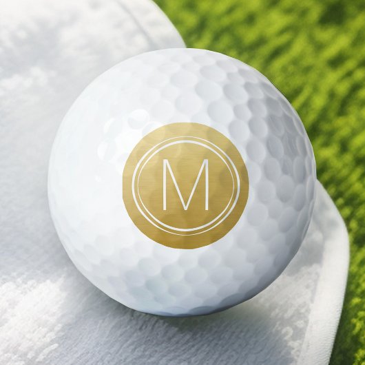 Monogram met optionele rand- en goudkleur golfballen