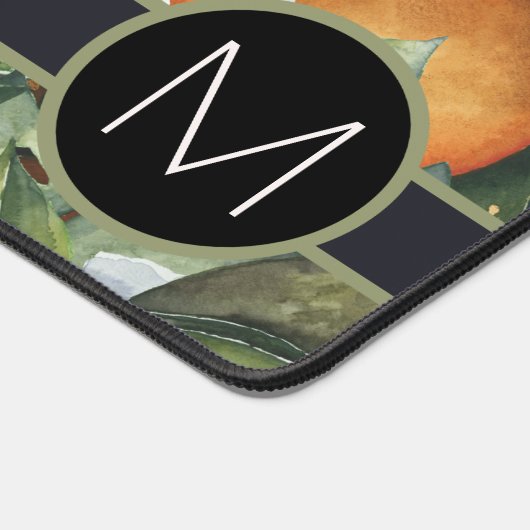 Monogram met Oranje fruit- en folieontwerp Bureaumat (Hoek)